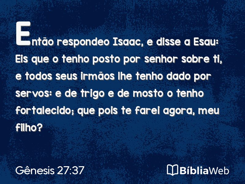 Gênesis 27:37 em imagem para compartilhar