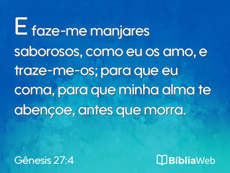 Gênesis 27:4 em imagem para compartilhar