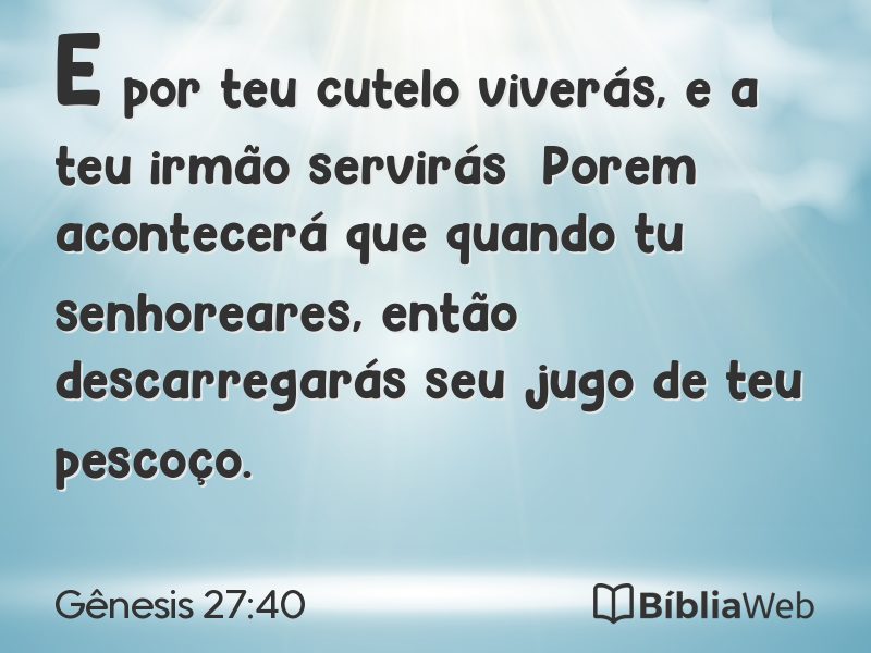 Gênesis 27:40 em imagem para compartilhar