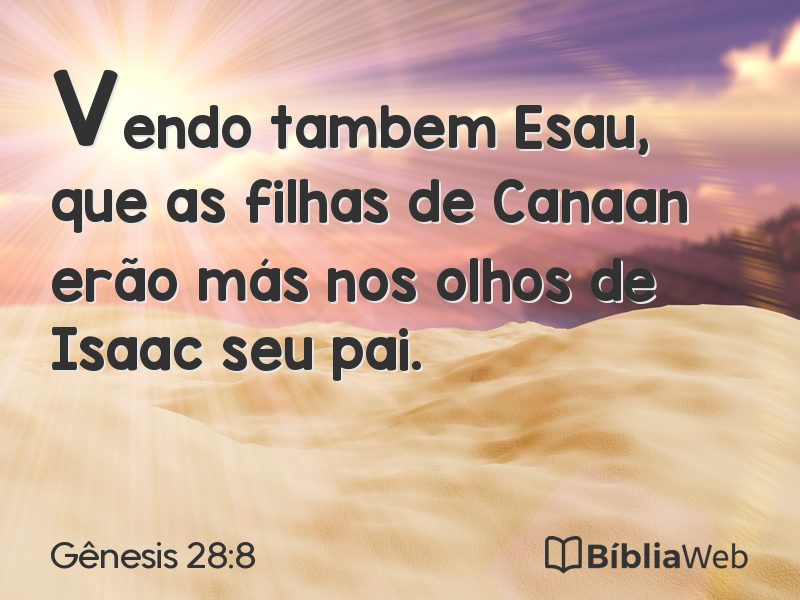 Gênesis 28:8 em imagem para compartilhar