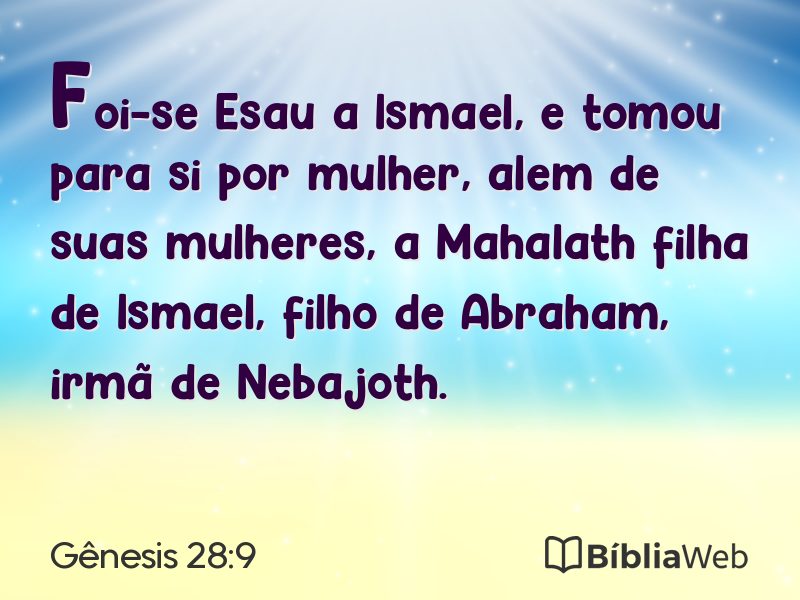 Gênesis 28:9 em imagem para compartilhar