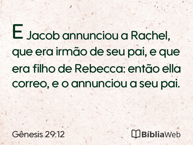 Gênesis 29:12 em imagem para compartilhar