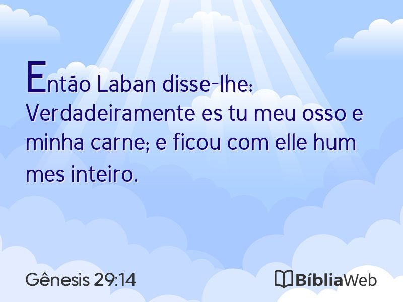 Gênesis 29:14 em imagem para compartilhar