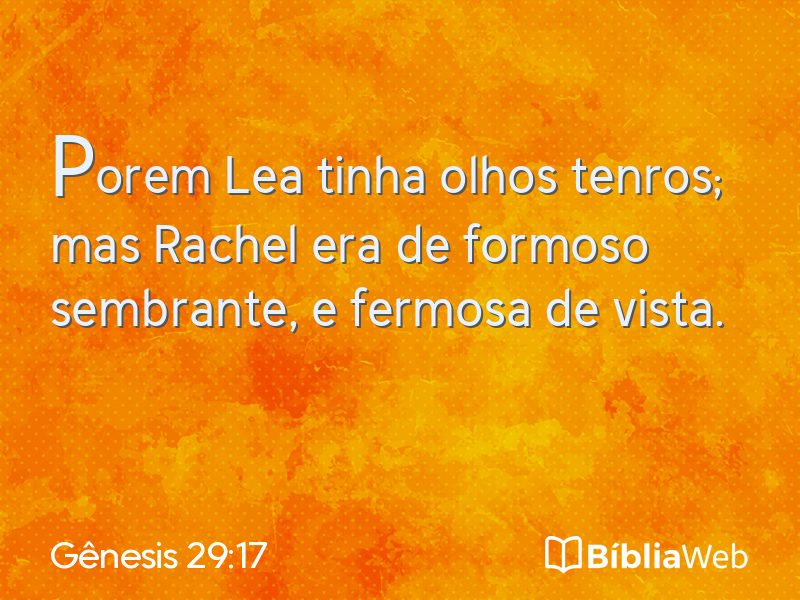 Gênesis 29:17 em imagem para compartilhar