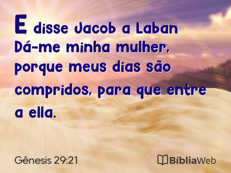 Gênesis 29:21 em imagem para compartilhar