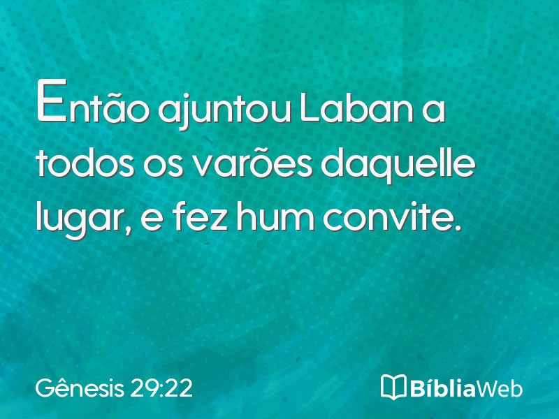 Gênesis 29:22 em imagem para compartilhar