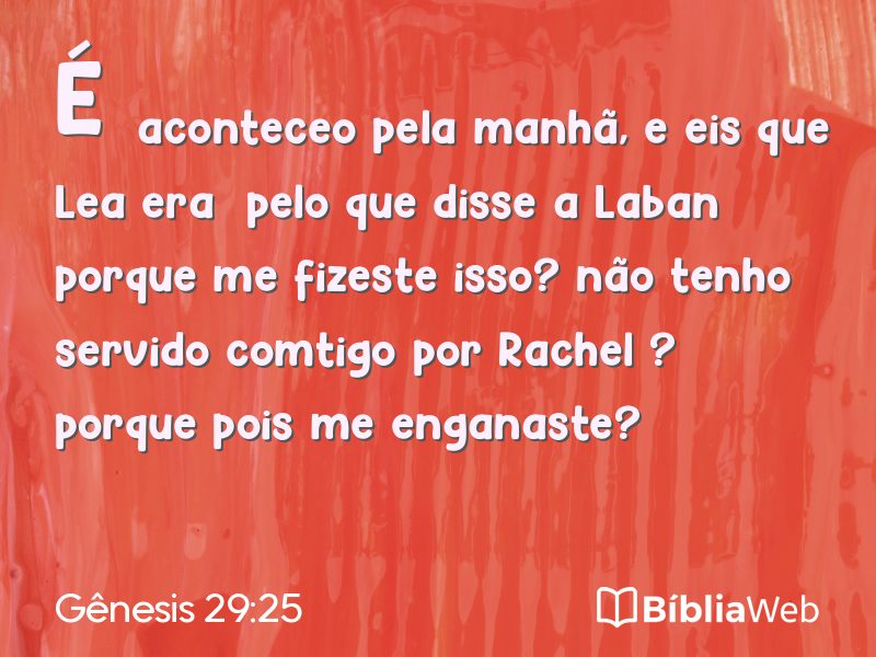 Gênesis 29:25 em imagem para compartilhar