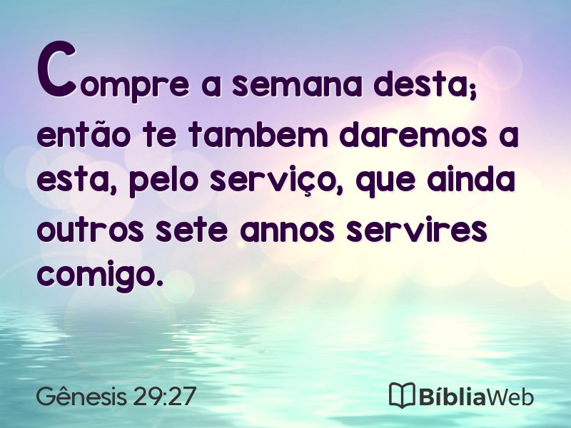 Gênesis 29:27 em imagem para compartilhar