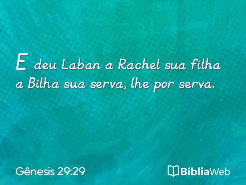 Gênesis 29:29 em imagem para compartilhar