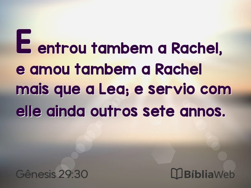 Gênesis 29:30 em imagem para compartilhar