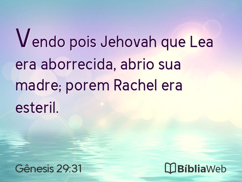 Gênesis 29:31 em imagem para compartilhar