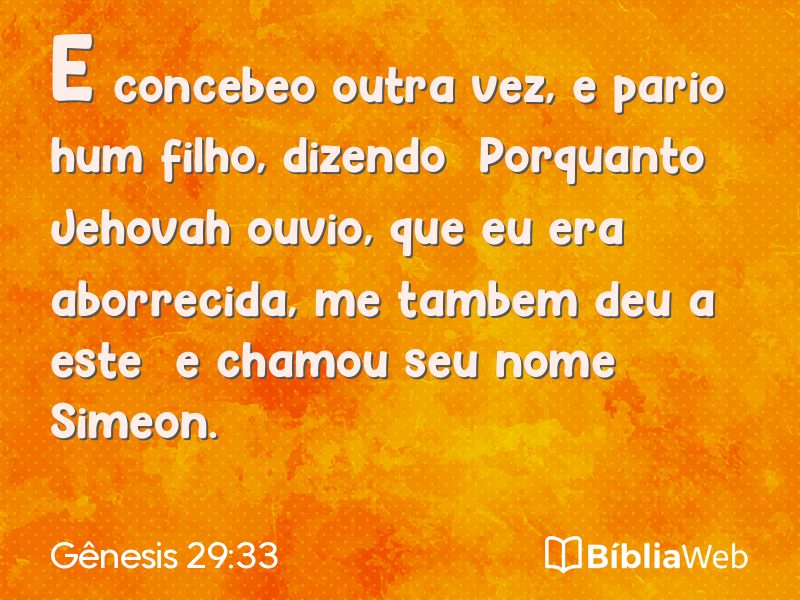 Gênesis 29:33 em imagem para compartilhar