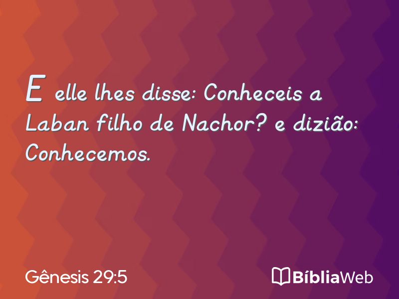 Gênesis 29:5 em imagem para compartilhar