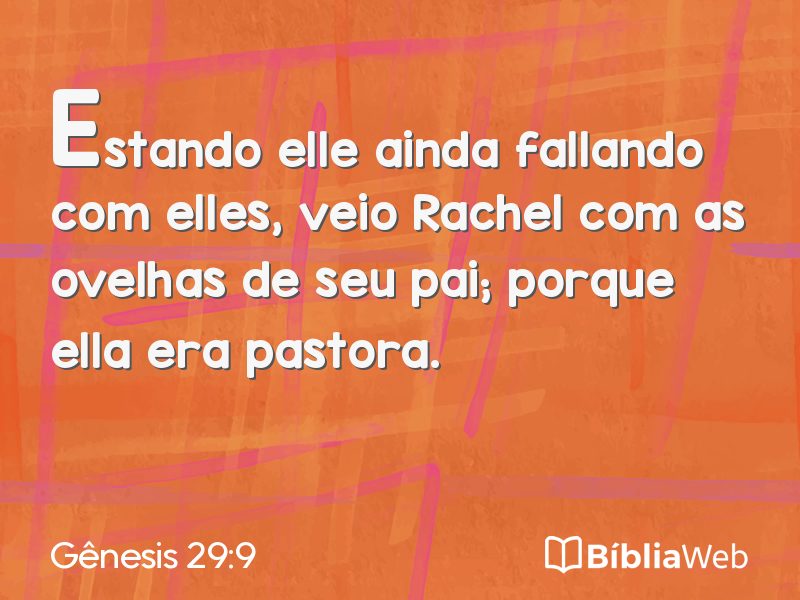 Gênesis 29:9 em imagem para compartilhar