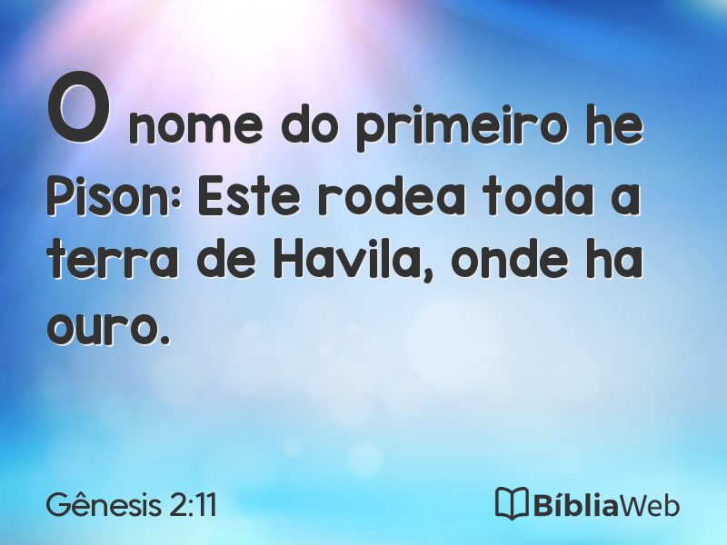 Gênesis 2:11 em imagem para compartilhar