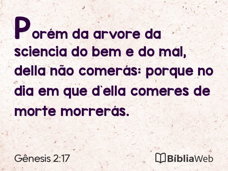 Gênesis 2:17 em imagem para compartilhar