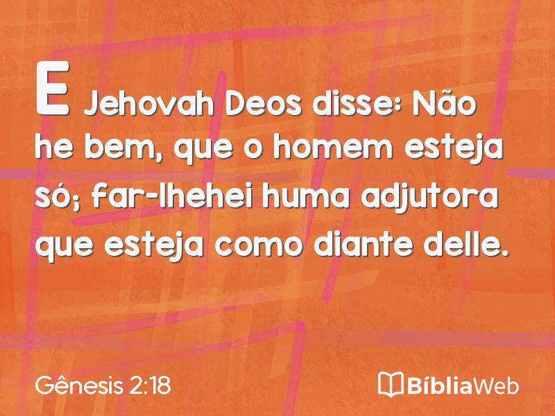 Gênesis 2:18 em imagem para compartilhar