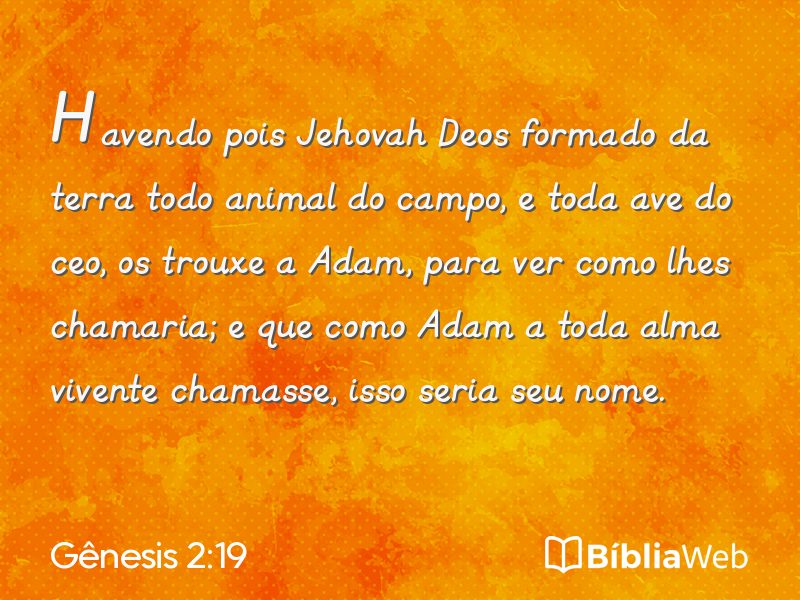 Gênesis 2:19 em imagem para compartilhar