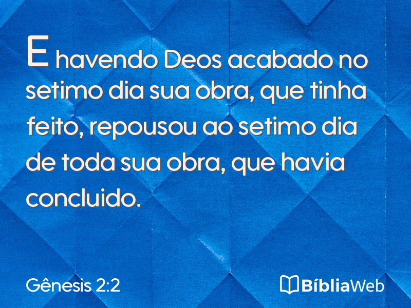 Gênesis 2:2 em imagem para compartilhar