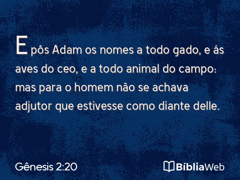 Gênesis 2:20 em imagem para compartilhar