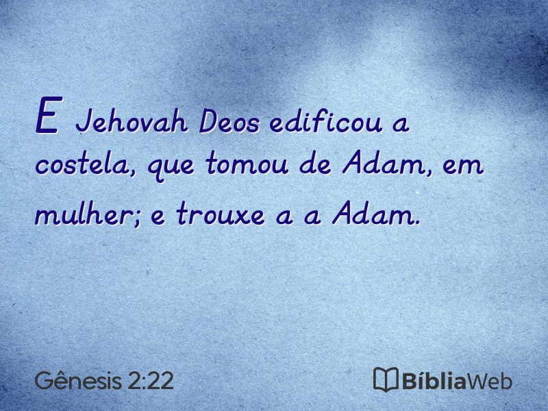 Gênesis 2:22 em imagem para compartilhar