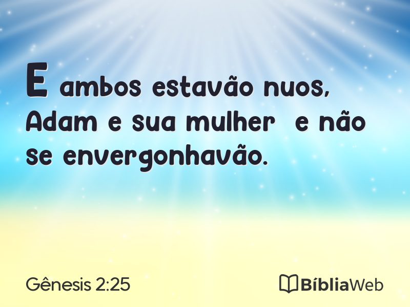 Gênesis 2:25 em imagem para compartilhar