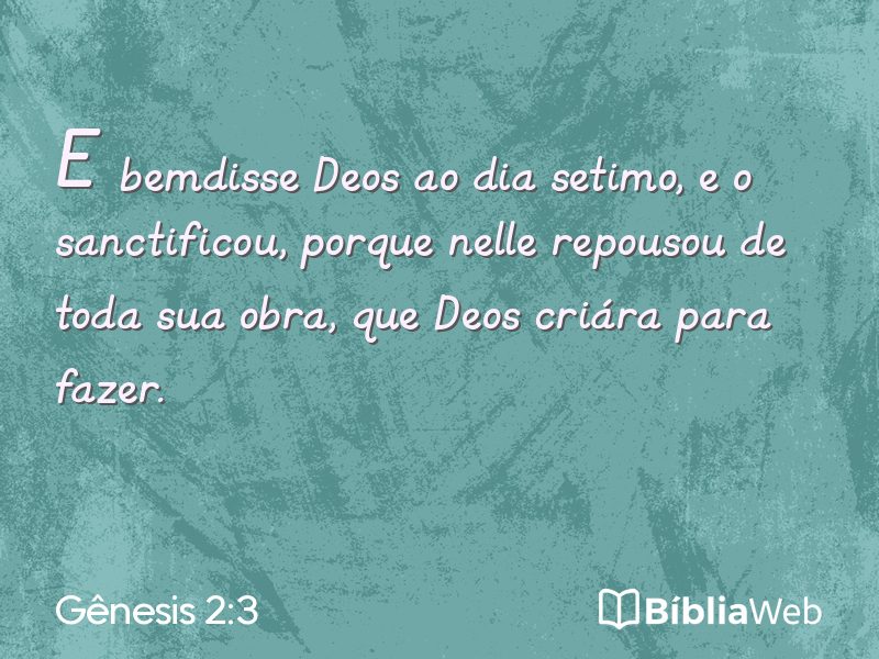 Gênesis 2:3 em imagem para compartilhar