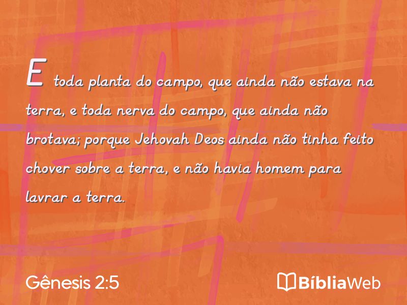 Gênesis 2:5 em imagem para compartilhar
