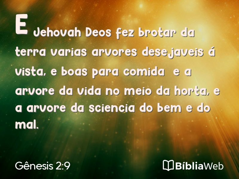 Gênesis 2:9 em imagem para compartilhar