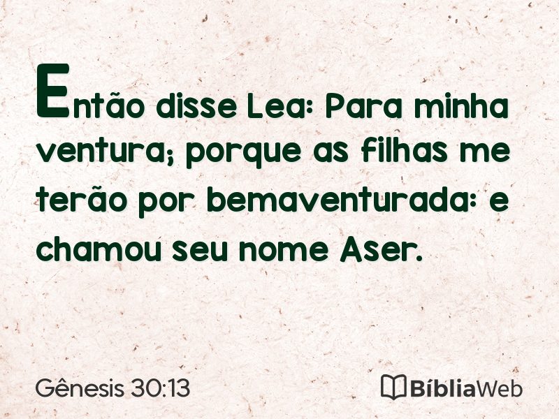 Gênesis 30:13 em imagem para compartilhar
