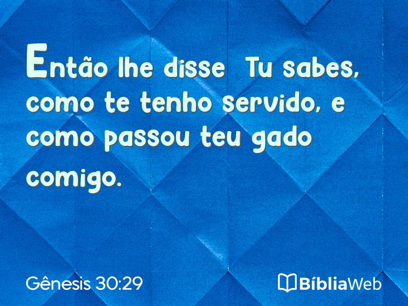 Gênesis 30:29 em imagem para compartilhar