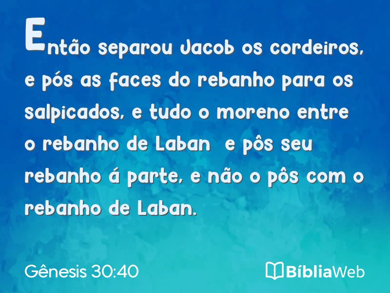Gênesis 30:40 em imagem para compartilhar