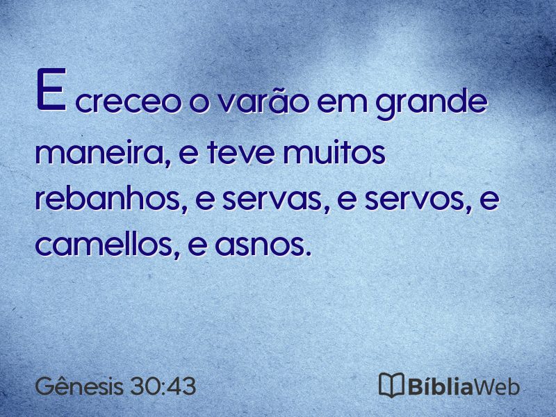 Gênesis 30:43 em imagem para compartilhar