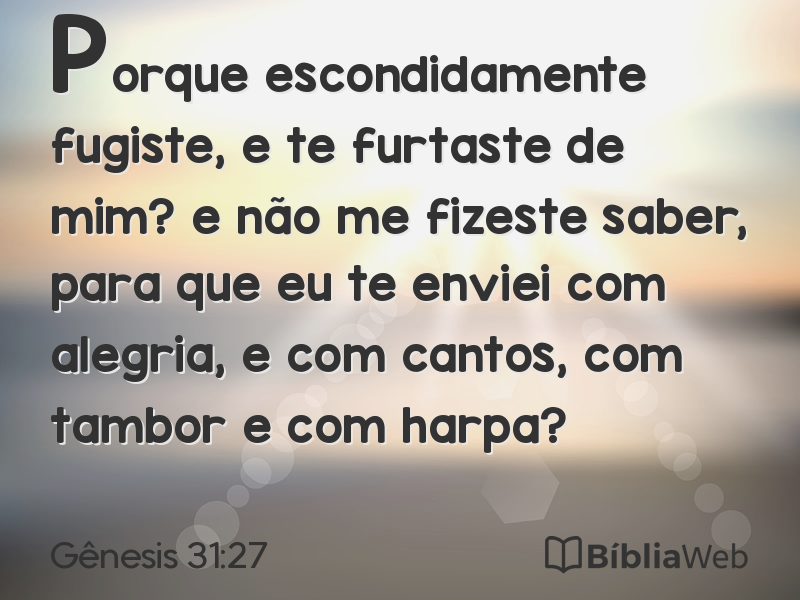 Gênesis 31:27 em imagem para compartilhar