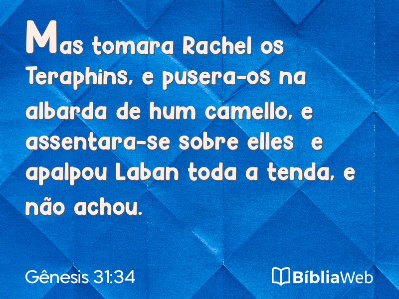 Gênesis 31:34 em imagem para compartilhar