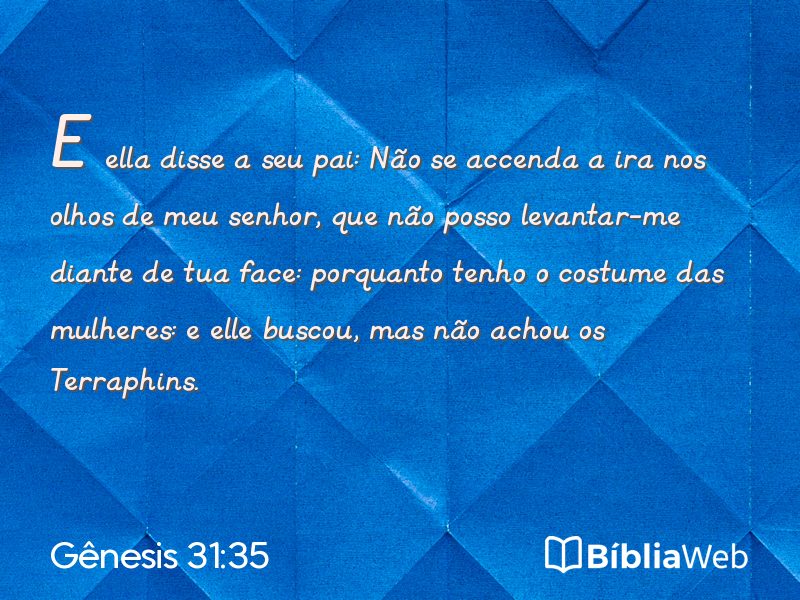 Gênesis 31:35 em imagem para compartilhar