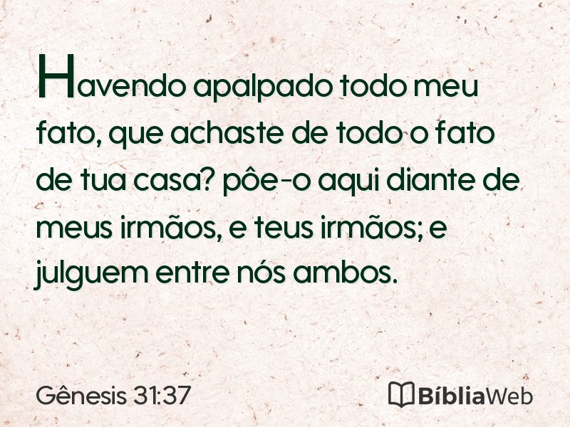 Gênesis 31:37 em imagem para compartilhar