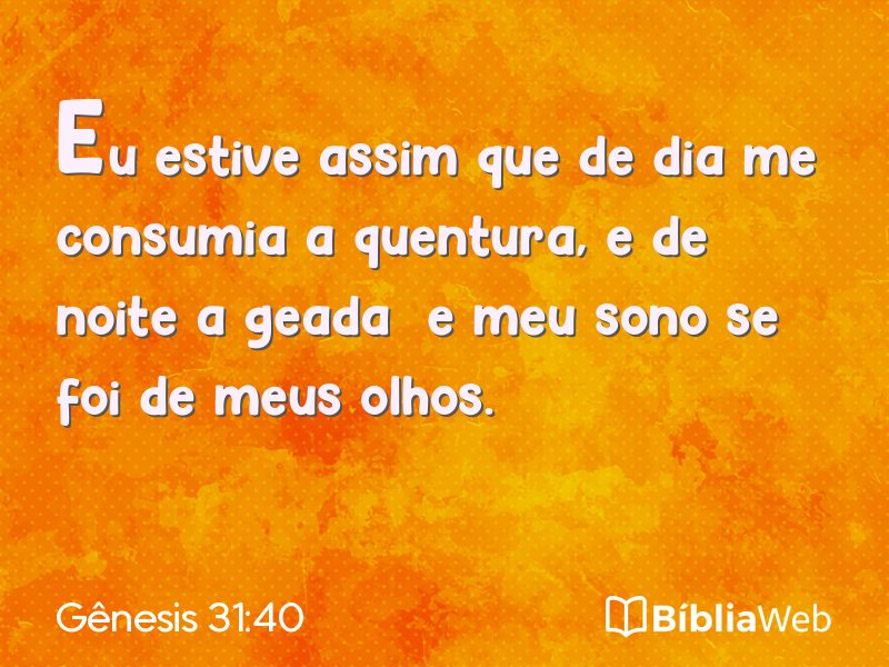 Gênesis 31:40 em imagem para compartilhar