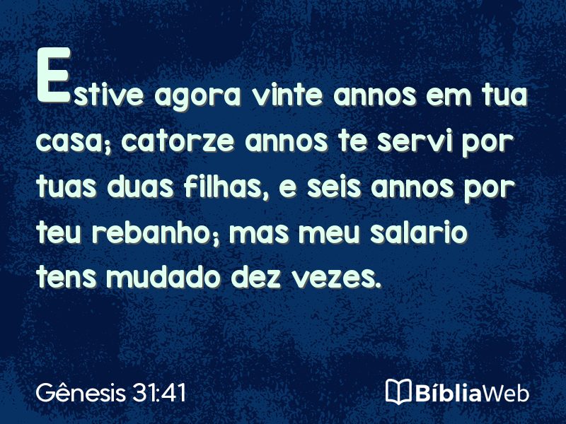 Gênesis 31:41 em imagem para compartilhar