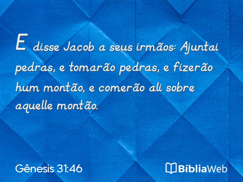 Gênesis 31:46 em imagem para compartilhar