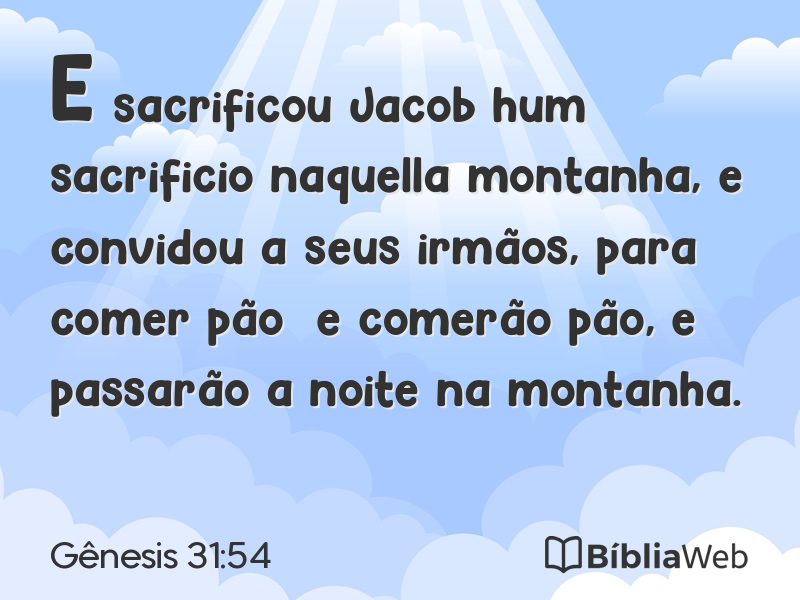 Gênesis 31:54 em imagem para compartilhar