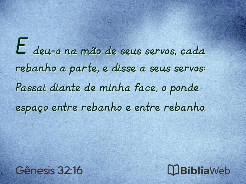Gênesis 32:16 em imagem para compartilhar