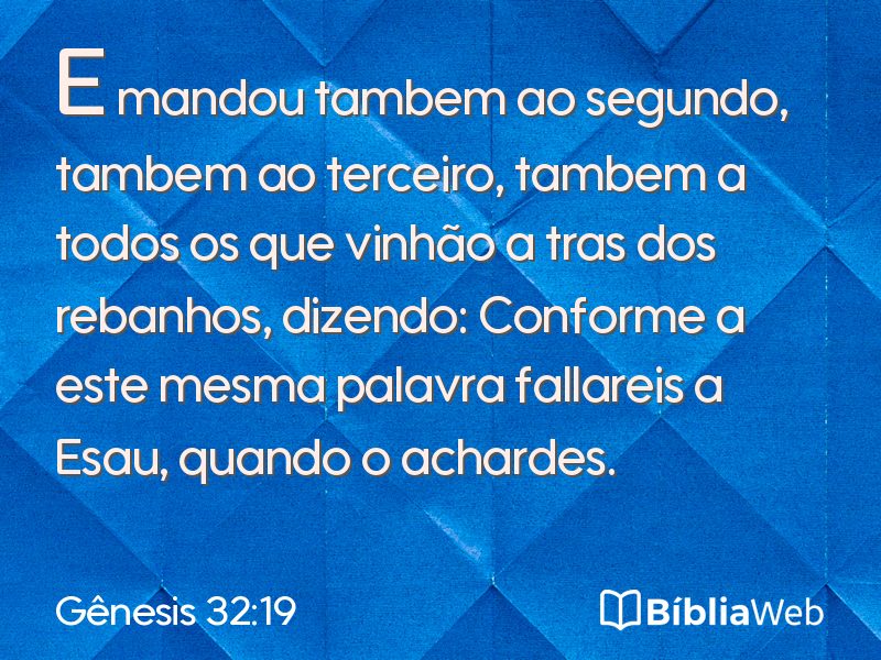 Gênesis 32:19 em imagem para compartilhar
