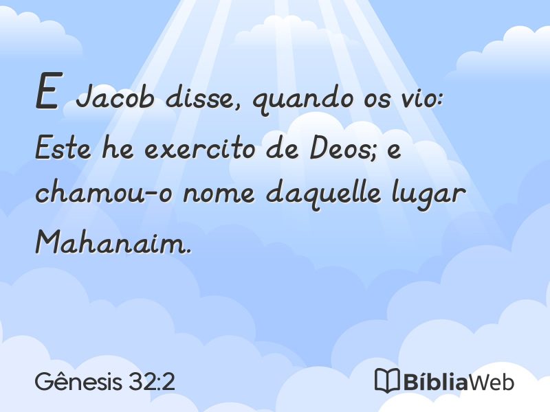 Gênesis 32:2 em imagem para compartilhar