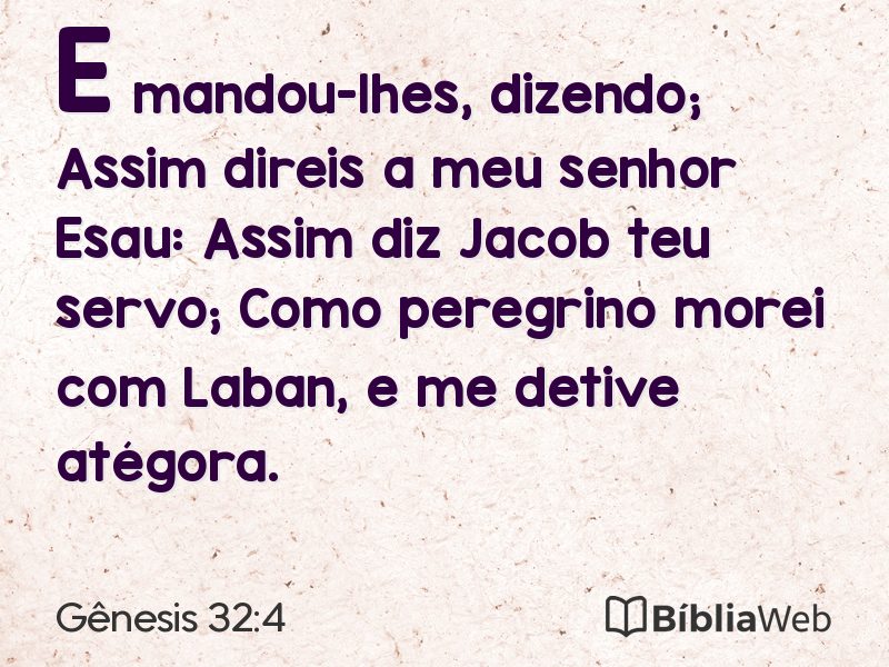 Gênesis 32:4 em imagem para compartilhar
