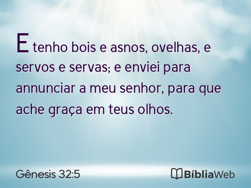 Gênesis 32:5 em imagem para compartilhar