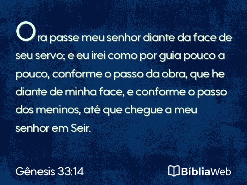 Gênesis 33:14 em imagem para compartilhar