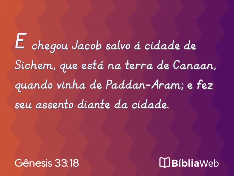 Gênesis 33:18 em imagem para compartilhar