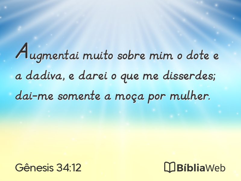 Gênesis 34:12 em imagem para compartilhar