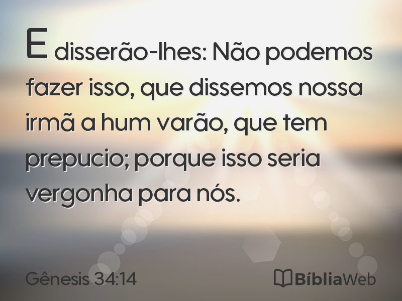 Gênesis 34:14 em imagem para compartilhar